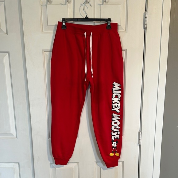 Disney red Mickey Mouse sweatpants size medium - Picture 1 of 4